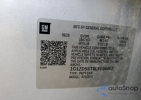 2020 Chevrolet Malibu Lt from USA, damaged, VIN 1G1ZD5ST9LF004462